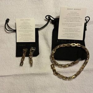 Eddie Borgo Goldtone Chain link necklace&earrings